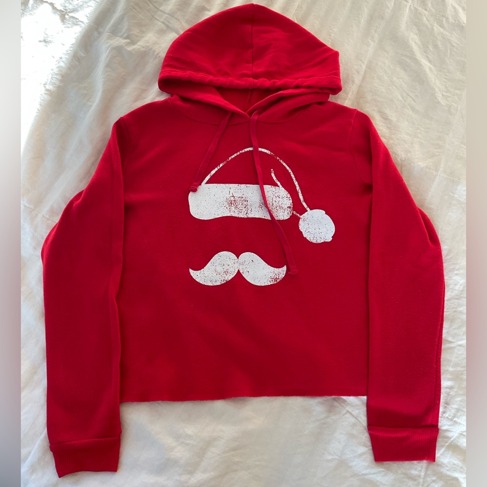Red Santa Cropped Hoodie